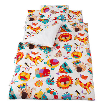 携帯用布団7点セット 動物柄 ホワイト フジキ 幼稚園 保育園 お昼寝 布団【送料無料 沖縄・一部地域を除く】